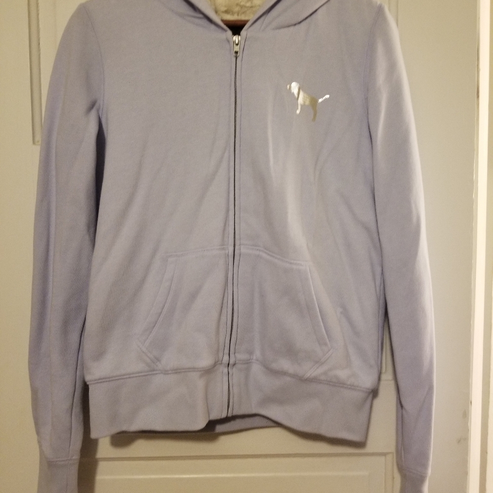 Pink Victoria's secret bling lined hoodie sz S - Picture 2 of 4
